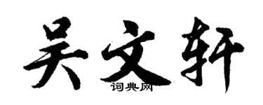 胡问遂吴文轩行书个性签名怎么写