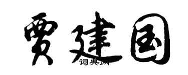 胡问遂贾建国行书个性签名怎么写