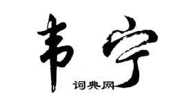 胡问遂韦宁行书个性签名怎么写