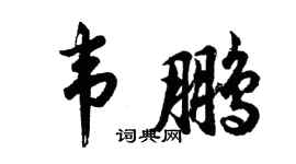 胡问遂韦鹏行书个性签名怎么写