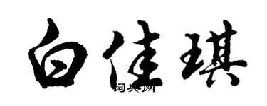 胡问遂白佳琪行书个性签名怎么写