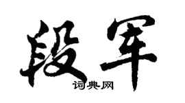 胡问遂段军行书个性签名怎么写