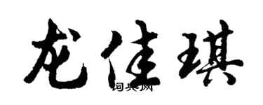 胡问遂龙佳琪行书个性签名怎么写