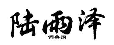 胡问遂陆雨泽行书个性签名怎么写