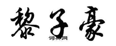 胡问遂黎子豪行书个性签名怎么写