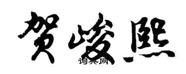 胡问遂贺峻熙行书个性签名怎么写