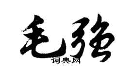 胡问遂毛强行书个性签名怎么写