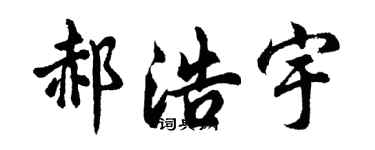 胡问遂郝浩宇行书个性签名怎么写