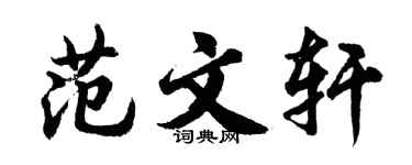 胡问遂范文轩行书个性签名怎么写