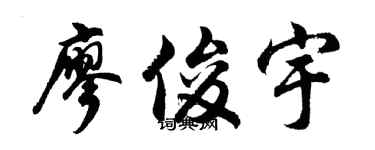 胡问遂廖俊宇行书个性签名怎么写