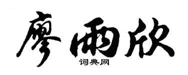 胡问遂廖雨欣行书个性签名怎么写