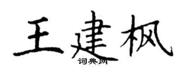 丁谦王建枫楷书个性签名怎么写