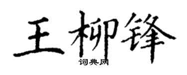 丁谦王柳锋楷书个性签名怎么写