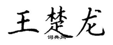 丁谦王楚龙楷书个性签名怎么写