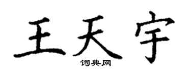 丁谦王天宇楷书个性签名怎么写