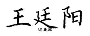 丁谦王廷阳楷书个性签名怎么写