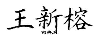 丁谦王新榕楷书个性签名怎么写