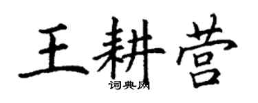 丁谦王耕营楷书个性签名怎么写