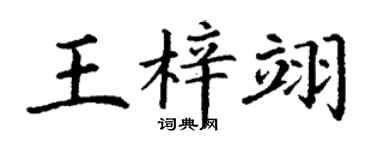 丁谦王梓翊楷书个性签名怎么写