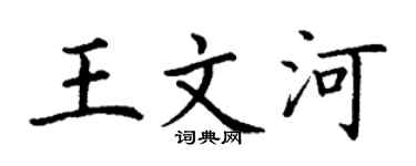 丁谦王文河楷书个性签名怎么写