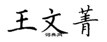 丁谦王文菁楷书个性签名怎么写