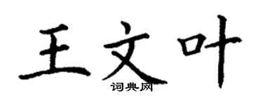 丁谦王文叶楷书个性签名怎么写