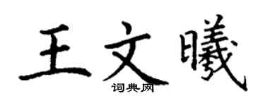 丁谦王文曦楷书个性签名怎么写