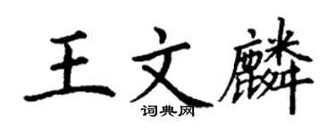 丁谦王文麟楷书个性签名怎么写