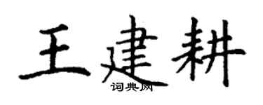 丁谦王建耕楷书个性签名怎么写