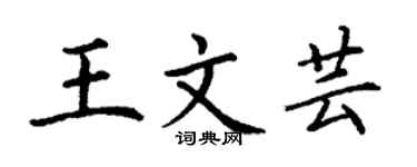 丁谦王文芸楷书个性签名怎么写