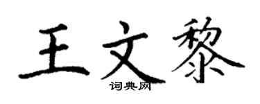 丁谦王文黎楷书个性签名怎么写