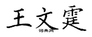 丁谦王文霆楷书个性签名怎么写