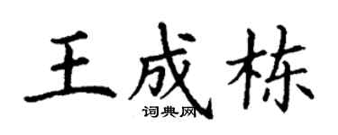 丁谦王成栋楷书个性签名怎么写