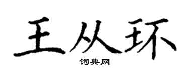 丁谦王从环楷书个性签名怎么写