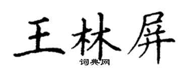 丁谦王林屏楷书个性签名怎么写