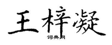 丁谦王梓凝楷书个性签名怎么写