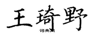 丁谦王琦野楷书个性签名怎么写