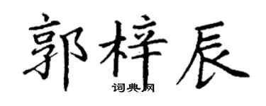 丁谦郭梓辰楷书个性签名怎么写