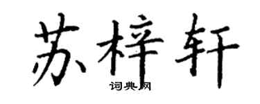 丁谦苏梓轩楷书个性签名怎么写