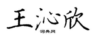 丁谦王沁欣楷书个性签名怎么写