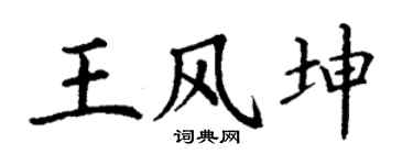 丁谦王风坤楷书个性签名怎么写