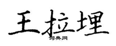 丁谦王拉埋楷书个性签名怎么写