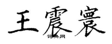 丁谦王震寰楷书个性签名怎么写