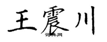 丁谦王震川楷书个性签名怎么写