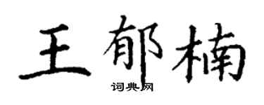 丁谦王郁楠楷书个性签名怎么写