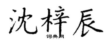 丁谦沈梓辰楷书个性签名怎么写