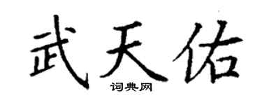 丁谦武天佑楷书个性签名怎么写