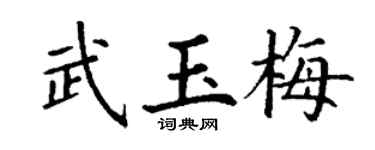 丁谦武玉梅楷书个性签名怎么写