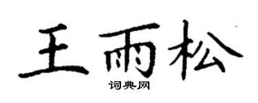 丁谦王雨松楷书个性签名怎么写