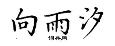 丁谦向雨汐楷书个性签名怎么写